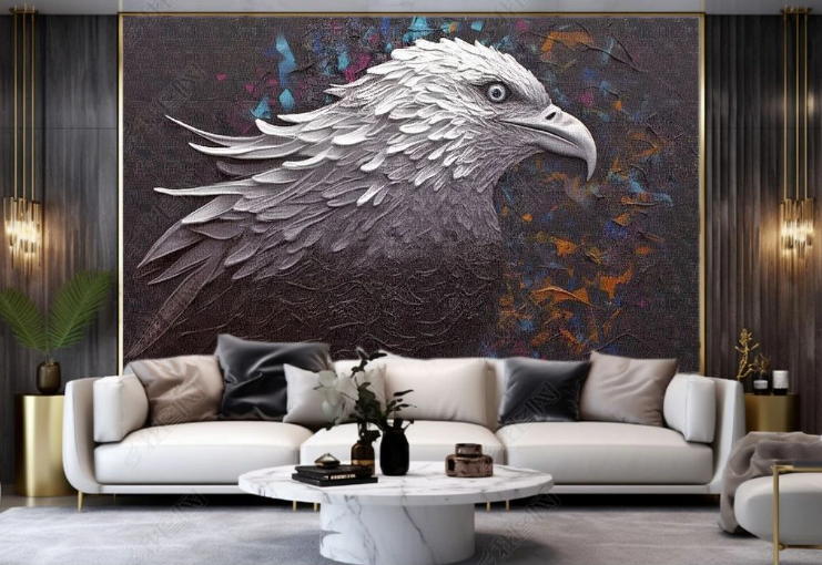 3D Animal Eagle Texture Wall Mural Wallpaper YXL 369- Jess Art Decoration
