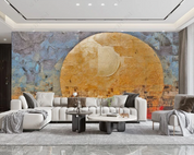3D Oil painting Moon Golden Mosaic Wall Mural Wallpaper YXL 380- Jess Art Decoration
