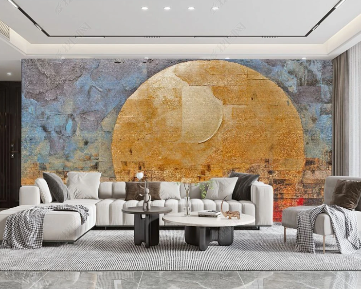 3D Oil painting Moon Golden Mosaic Wall Mural Wallpaper YXL 380- Jess Art Decoration
