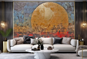 3D Oil painting Moon Golden Mosaic Wall Mural Wallpaper YXL 380- Jess Art Decoration