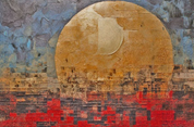 3D Oil painting Moon Golden Mosaic Wall Mural Wallpaper YXL 380- Jess Art Decoration