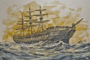 3D Oil Painting Sailing Ocean Golden Wall Mural Wallpaper YXL 388- Jess Art Decoration