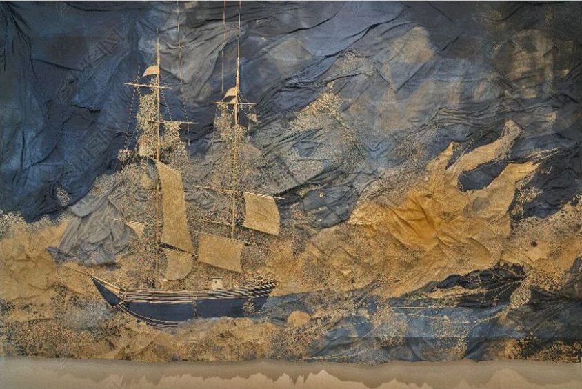3D Oil Painting Sailing Golden Ocean Wall Mural Wallpaper YXL 389- Jess Art Decoration
