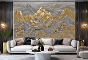 3D Stereoscopic Mountain Golden Tree Leaf Wall Mural Wallpaper YXL 402- Jess Art Decoration