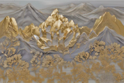 3D Stereoscopic Mountain Golden Tree Leaf Wall Mural Wallpaper YXL 402- Jess Art Decoration
