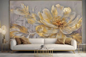 3D Stereoscopic Golden Flower Golden Wall Mural Wallpaper YXL 406- Jess Art Decoration