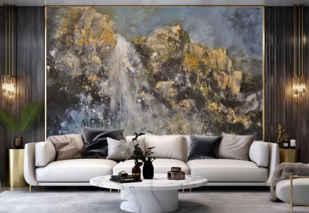 3D Oil painting Falls Mountain Wall Mural Wallpaper YXL 414- Jess Art Decoration