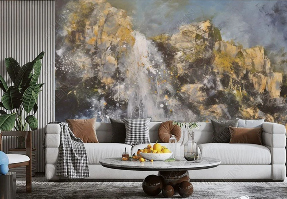 3D Oil painting Falls Mountain Wall Mural Wallpaper YXL 414- Jess Art Decoration