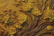 3D Flowers Stereoscopic Relief Yellow Wood Grain Wall Mural Wallpaper YXL 1881