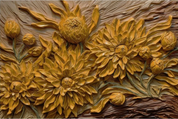 3D Flowers Stereoscopic Relief Yellow Chrysanthemum Wall Mural Wallpaper YXL 1886