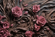 3D Flowers Stereoscopic Relief Pink Rose Wall Mural Wallpaper YXL 1889