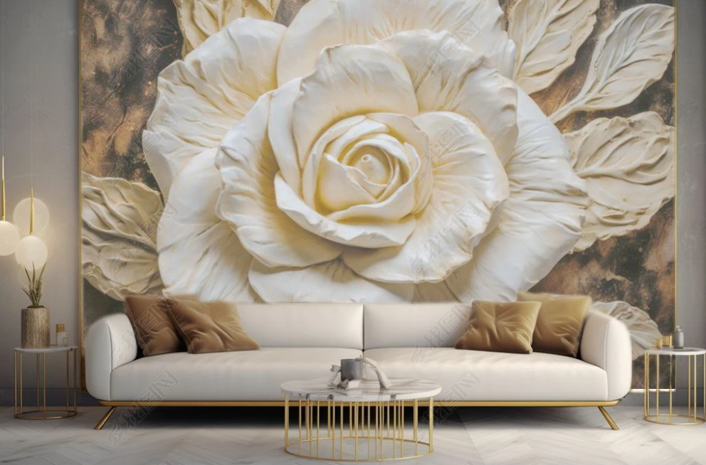 3D Flowers Stereoscopic Relief Rose Wall Mural Wallpaper YXL 1904