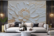 3D Flowers Stereoscopic Rose White Wall Mural Wallpaper YXL 1909
