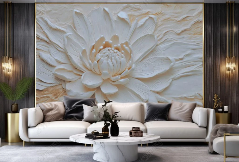 3D Flowers Stereoscopic Rose White Wall Mural Wallpaper YXL 1909