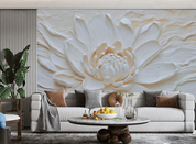 3D Flowers Stereoscopic Rose White Wall Mural Wallpaper YXL 1909