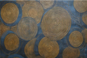 3D Geometric Round Line Golden Wall Mural Wallpaper YXL 1916