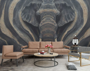 3D Art Elephant Gray Texture Wall Mural Wallpaper YXL 1941