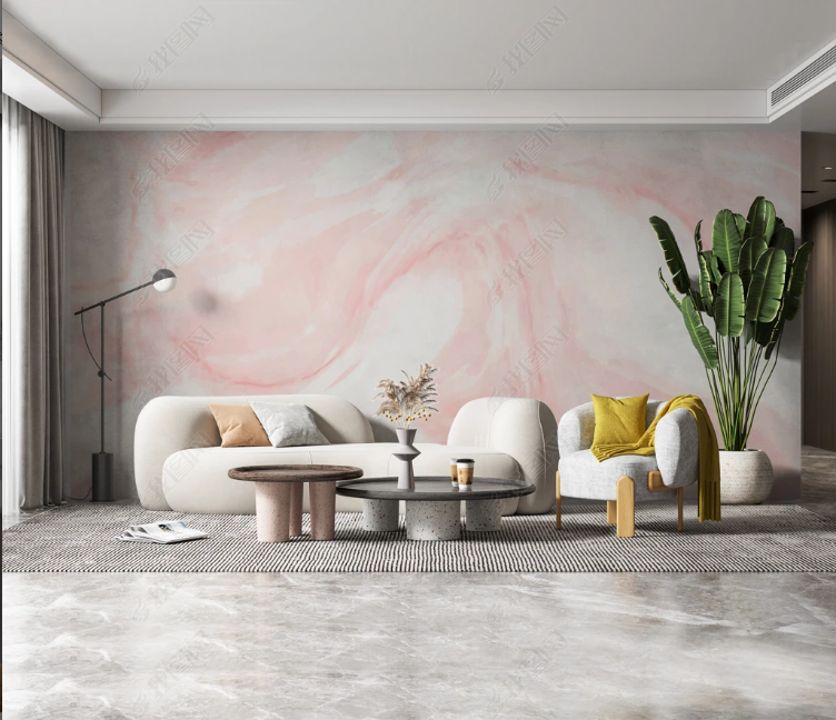 3D Marbling Pink Ripple Sandstone Wall Mural Wallpaper YXL 1968