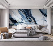 3D Marbling Ripple Wave Rock Beam Figure Blue Wall Mural Wallpaper YXL 1979