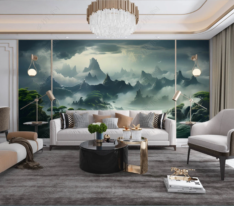3D Scenery Mountain Bird Cloud Grassland Wall Mural Wallpaper YXL 1992