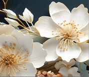 3D Floral Stereoscopic White Magnolia Flower Wall Mural Wallpaper YXL 2007