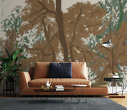 3D Oil painting Tree Trunk Wall Mural Wallpaper YXL 2026