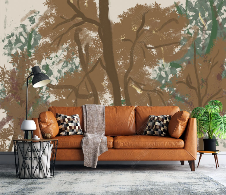 3D Oil painting Tree Trunk Wall Mural Wallpaper YXL 2026