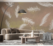 3D Feather Ginger Wall Mural Wallpaper YXL 2035