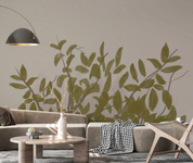 3D Leaf Green Trunk Wall Mural Wallpaper YXL 2047