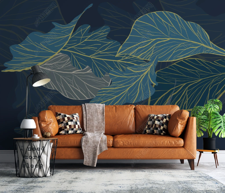 3D Leaf Selva Watercolour Wall Mural Wallpaper YXL 2051