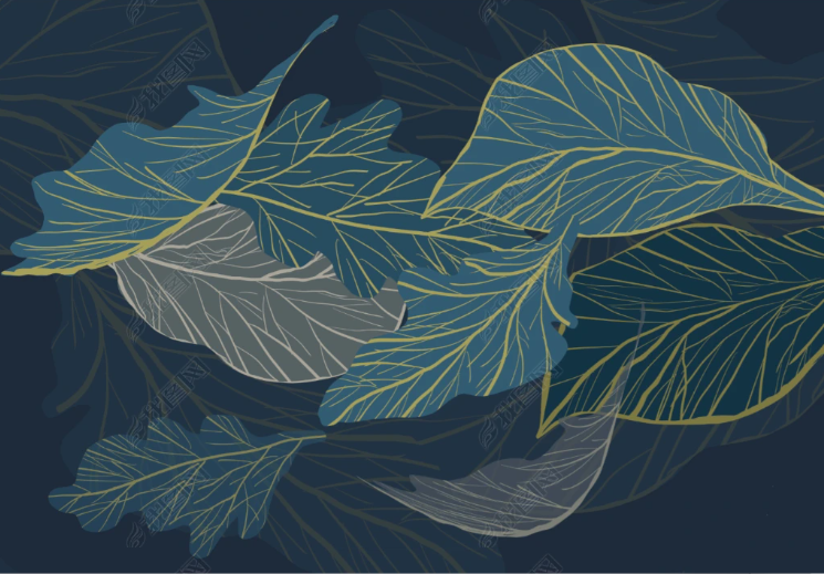 3D Leaf Selva Watercolour Wall Mural Wallpaper YXL 2051