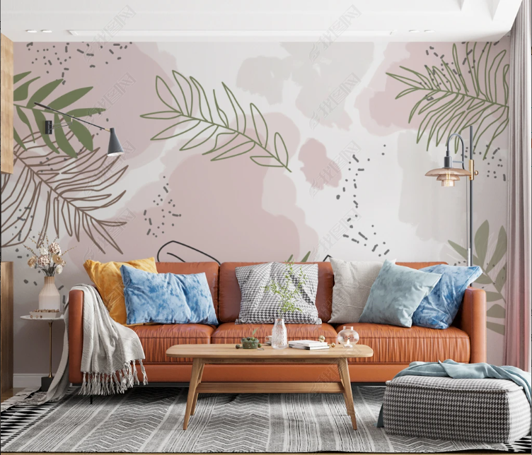 3D Selva Leaf Plant Green  Wall Mural Wallpaper YXL 2062
