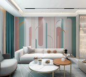 3D Geometric Line Ellipse Wall Mural Wallpaper YXL 2081
