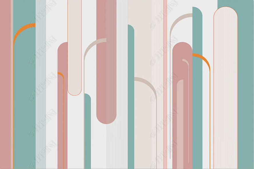 3D Geometric Line Ellipse Wall Mural Wallpaper YXL 2081