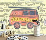 3D Retro Automobile Letter Wall Mural Wallpaper YXL 2093