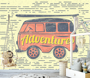 3D Retro Automobile Letter Wall Mural Wallpaper YXL 2093