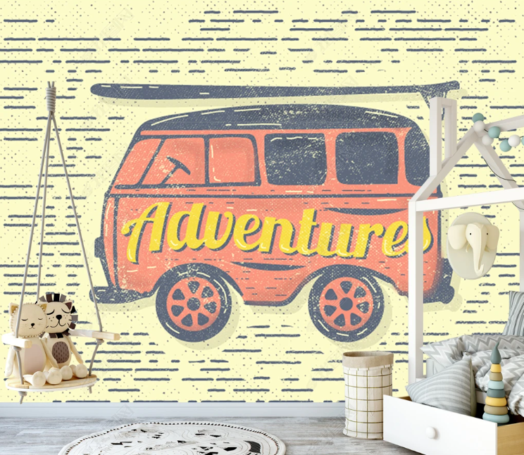 3D Retro Automobile Letter Wall Mural Wallpaper YXL 2093