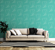 3D Freehand Sketching Floral White Pale Green Wall Mural Wallpaper YXL 2100