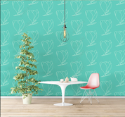 3D Freehand Sketching Floral White Pale Green Wall Mural Wallpaper YXL 2100
