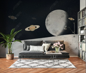 3D Night Spacecraft The Earth Wall Mural Wallpaper YXL 2152