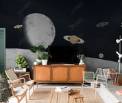 3D Night Spacecraft The Earth Wall Mural Wallpaper YXL 2152