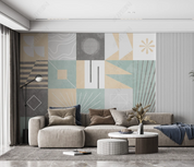 3D Geometric Square Triangle Rectangle Wall Mural Wallpaper YXL 2176
