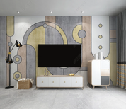 3D Geometric Ellipse Round Rectangle Wall Mural Wallpaper YXL 2185