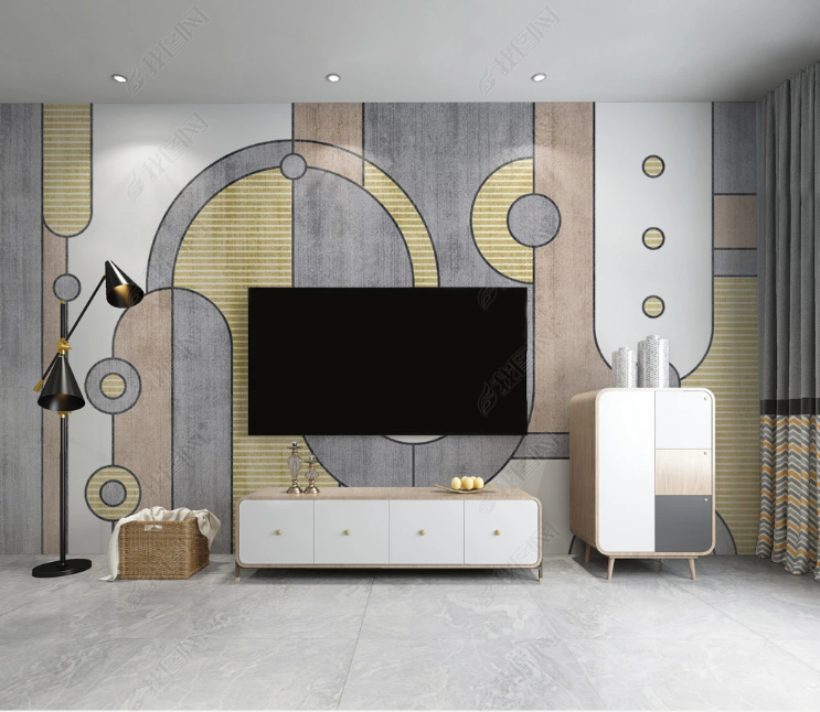 3D Geometric Ellipse Round Rectangle Wall Mural Wallpaper YXL 2185