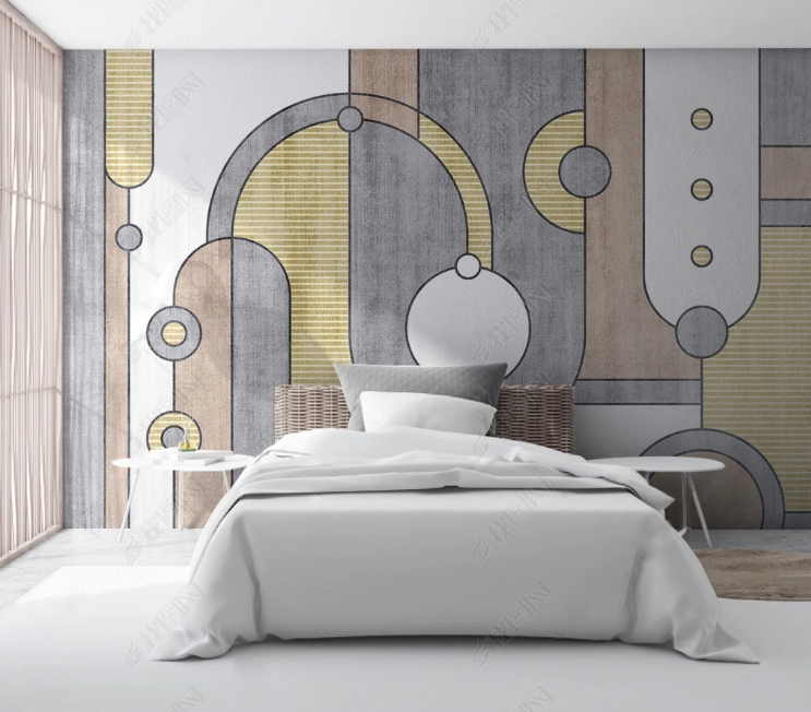 3D Geometric Ellipse Round Rectangle Wall Mural Wallpaper YXL 2185