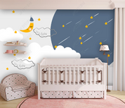 3D Cartoon Sky Moon Star Cloud Wall Mural Wallpaper YXL 2215
