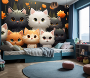 3D Cartoon Forest Animal Cat Floral Kids Wallpaper Wall Mural Wall Decor Wall Art Wall Sticker Remoable Wallpaper LQH 8