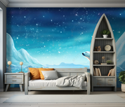 3D Cartoon Animal Polar Bear Snow Kids Wallpaper Wall Mural Wall Decor Wall Art Wall Sticker Remoable Wallpaper LQH 20
