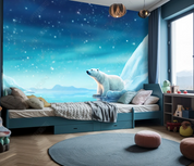 3D Cartoon Animal Polar Bear Snow Kids Wallpaper Wall Mural Wall Decor Wall Art Wall Sticker Remoable Wallpaper LQH 20