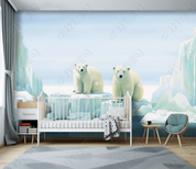 3D Cartoon Animal Polar Bear Kids Wallpaper Wall Mural Wall Decor Wall Art Wall Sticker Remoable Wallpaper LQH 21